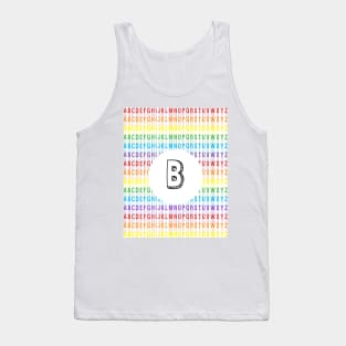 Letter B - Alphabet - Rainbow Tank Top